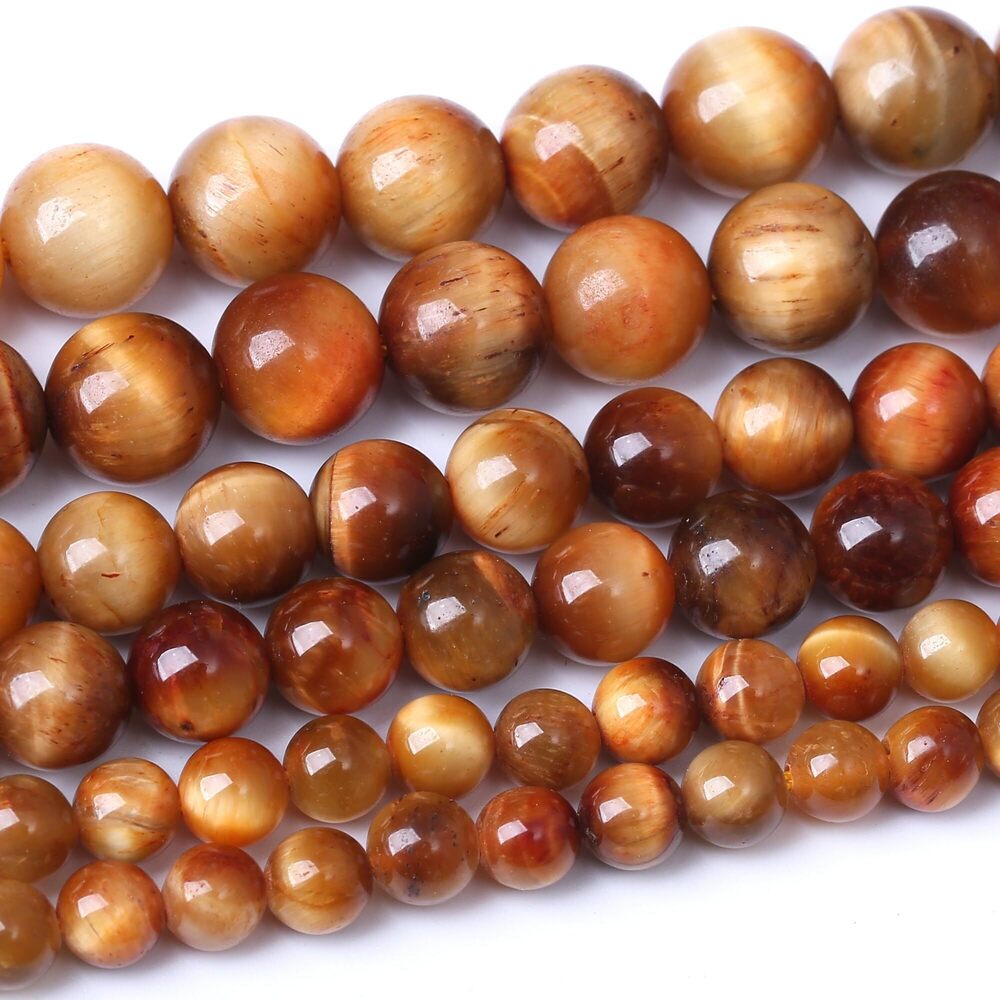 2069 12MM Warm Sun Colors Tiger Eye Round Loose Beads Natural Gem Beads